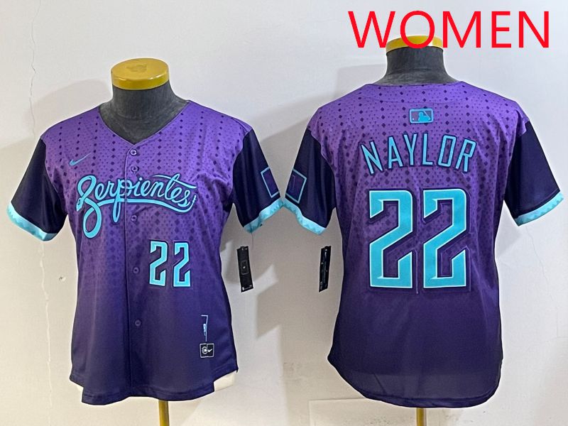 Women 2025 Arizona Diamondback #22 Naylor Purple Joint Name Nike MLB Jersey style 6